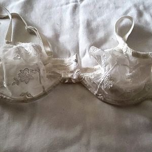 Lace Sheer Embroidery Floral Bra